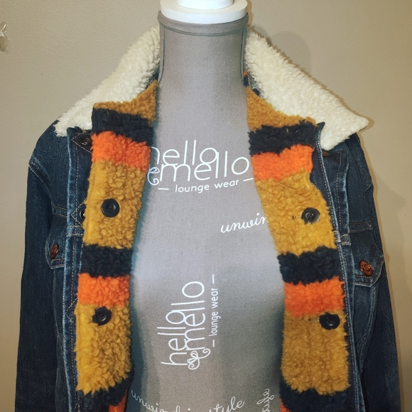 Madewell x KULE Sherpa Denim Jean Jacket Oversized Limited Edition Size Small - Picture 12 of 12